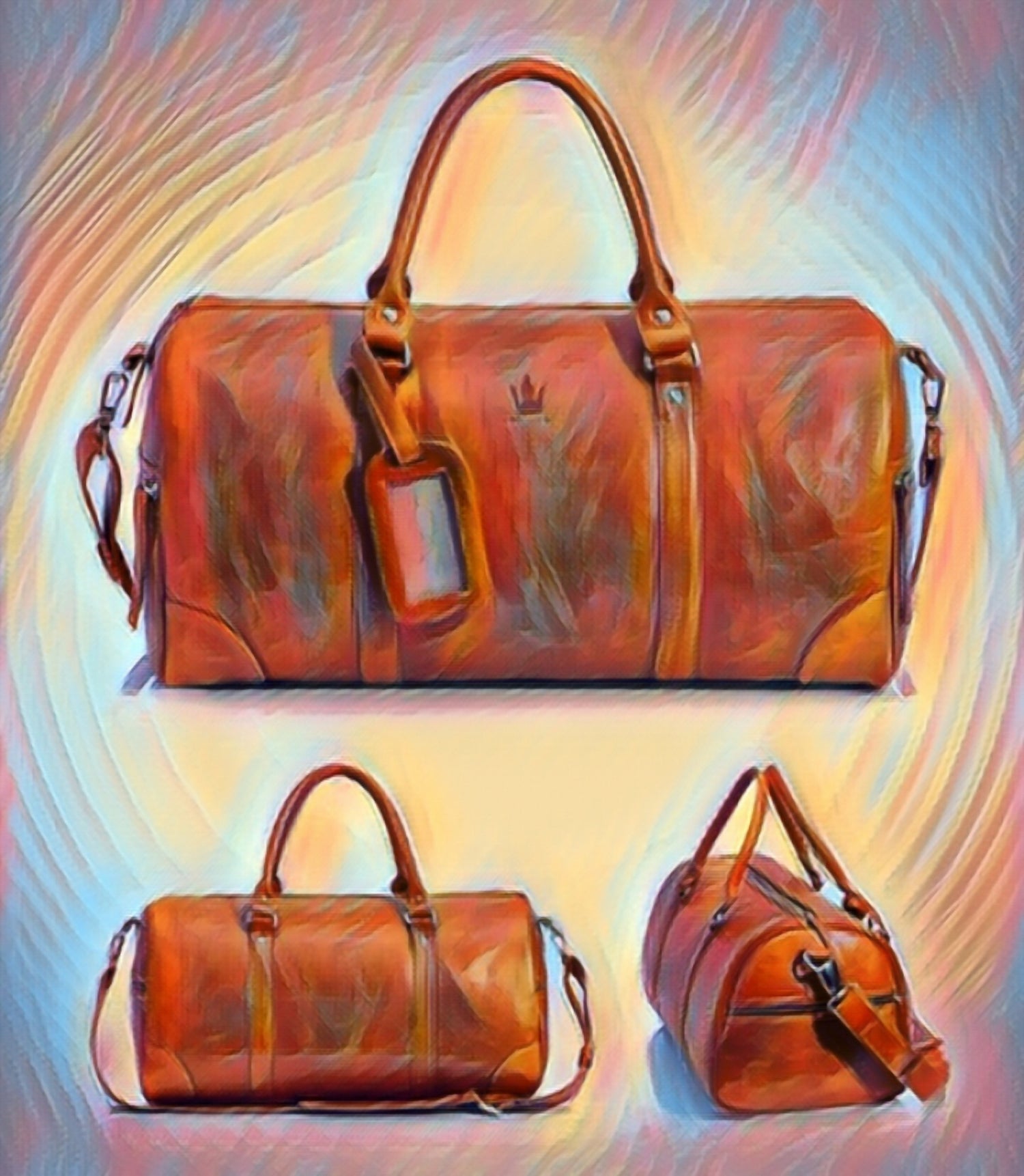 Leather Sports Duffle Bag